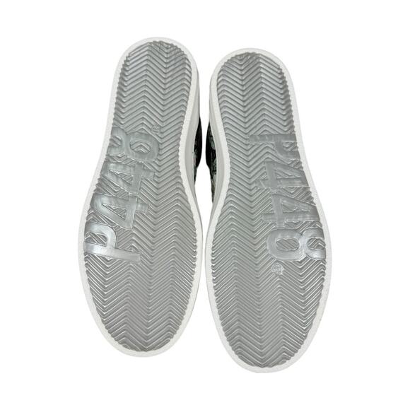 Anthropologie P448 John Flower Glitter Low Top Sneakers 38 8 New Black Floral - Picture 7 of 10